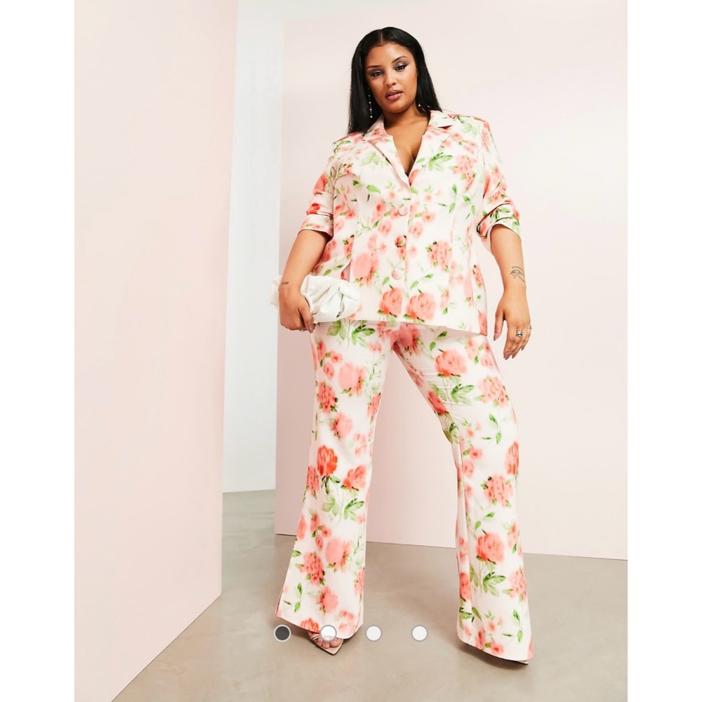 *NWT* ASOS Curve Floral Slit Flare Trousers